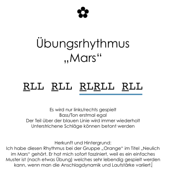 Übungsrhythmus Mars